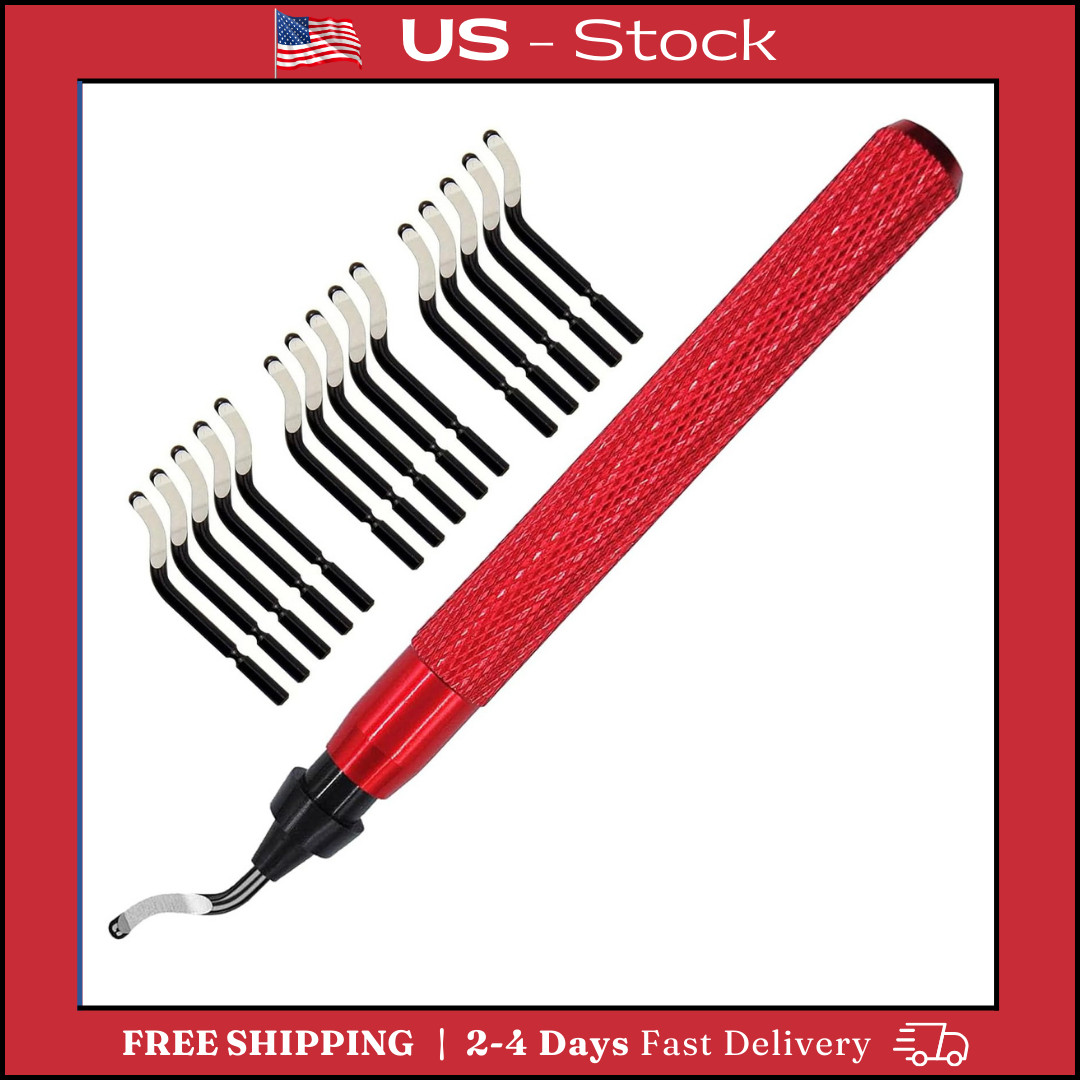 Premium Deburring Tool with 15 Pcs High Speed Steel Swivel Blades Deburring Tool