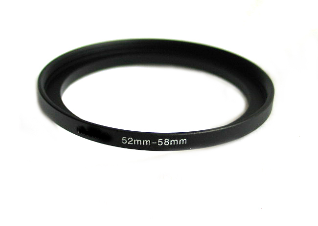 52-58 52MM to 58MM STEP UP Camera lens filter RING ADAPTER BLACK Metal anodized