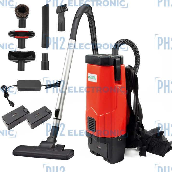 SM05-D Backpack Vacuum, 106 CFM Cleaner, 1.3 Gal Capacity, Dual Battery Pack