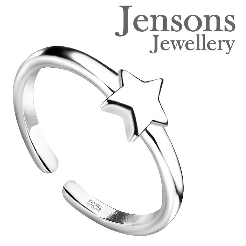Star Toe Ring Adjustable in Solid 925 Sterling Silver New Womens Ladies Toe Ring