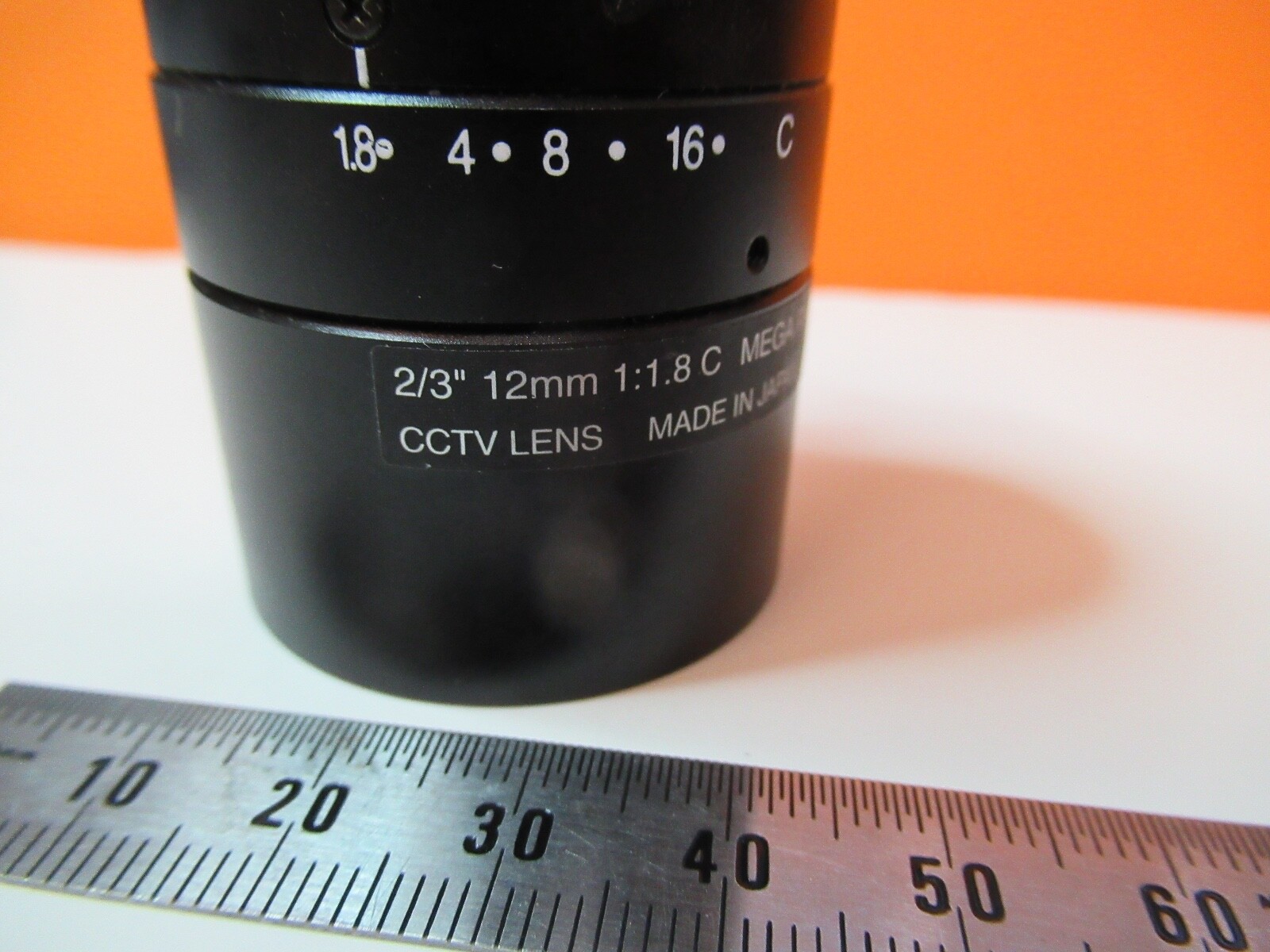 CCTV 12mm INSPECTION LENS MICROSCOPE OPTICS AS PICTURED &14-B-39