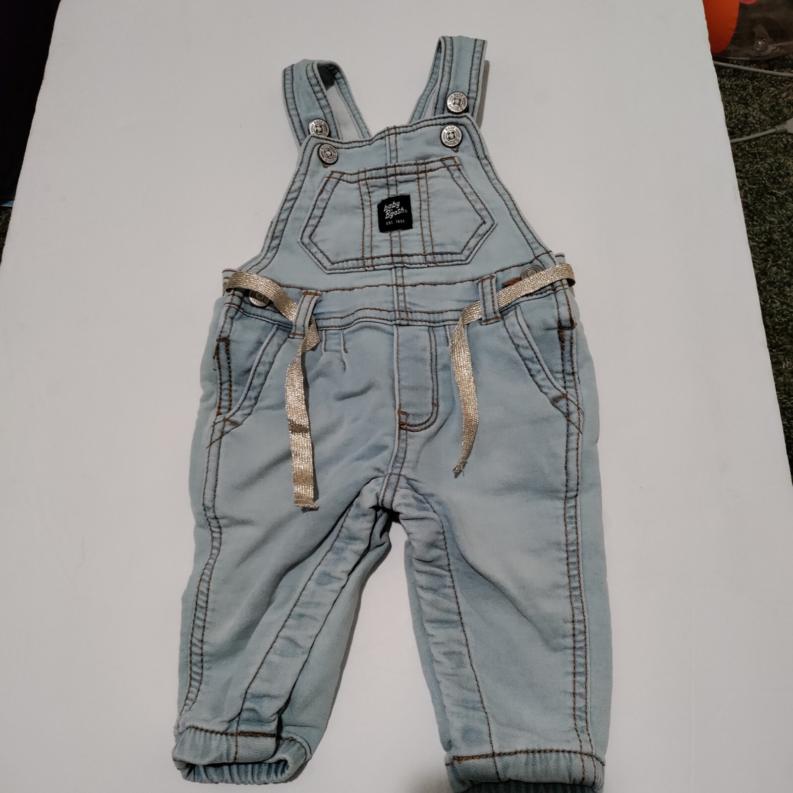OshKosh Baby B’Gosh Overalls Girls 3M Denim Jean Outfit With Belt
