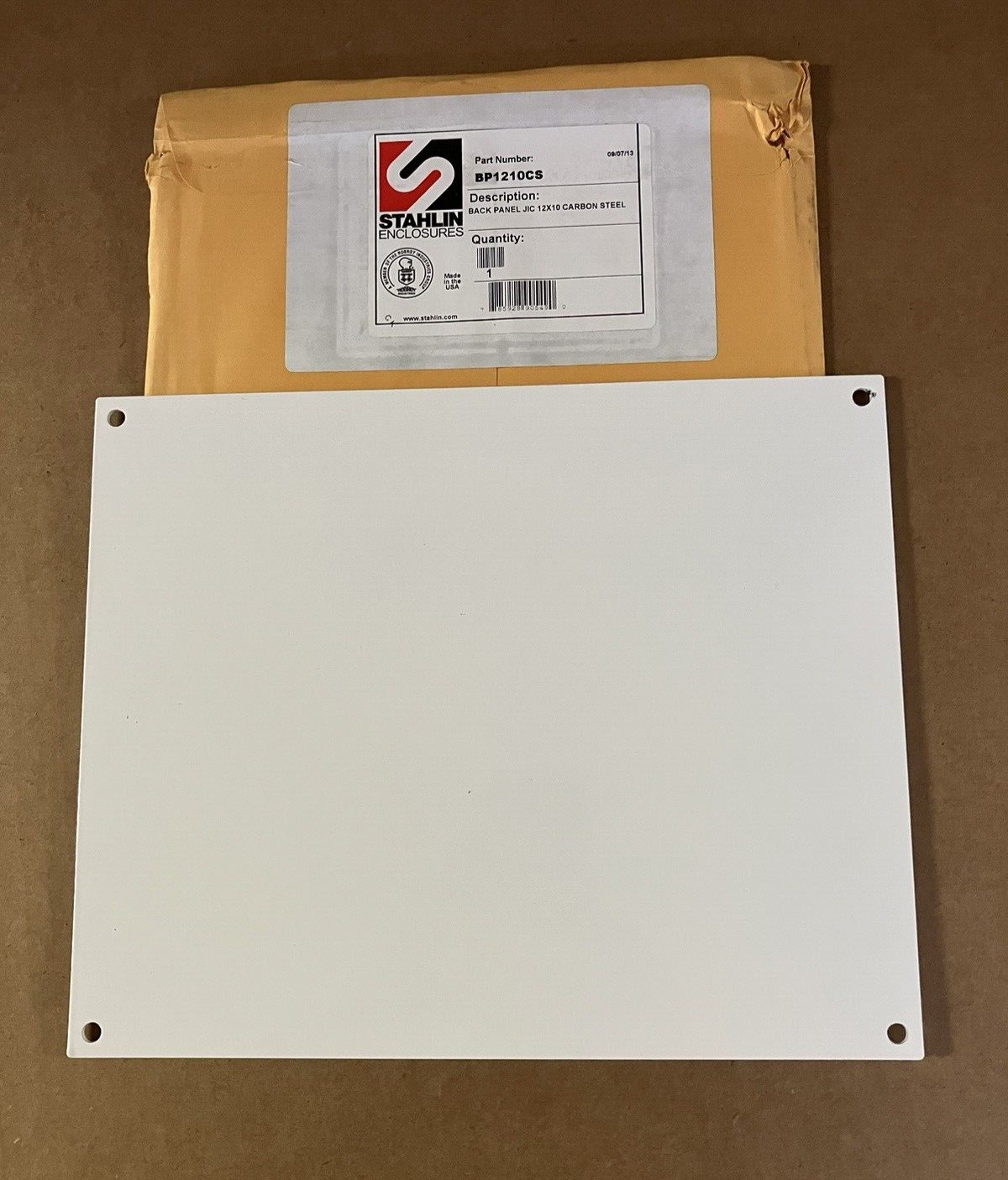 NEW! - STAHLIN BACK PANEL JIC - 12 x 10 Carbon Steel - White - Part # BP1210CS