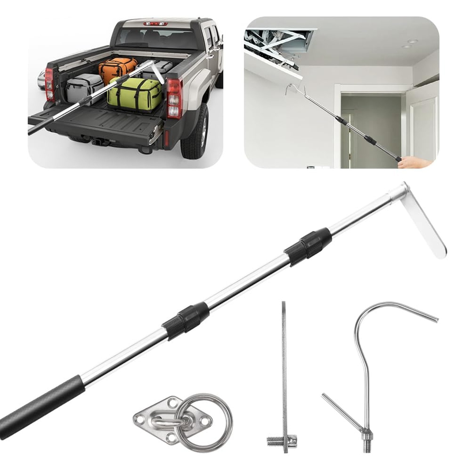 40 Inches Truck Cargo Grabber Reach,ickup Truck Bed Accessories, with Two Hoo...