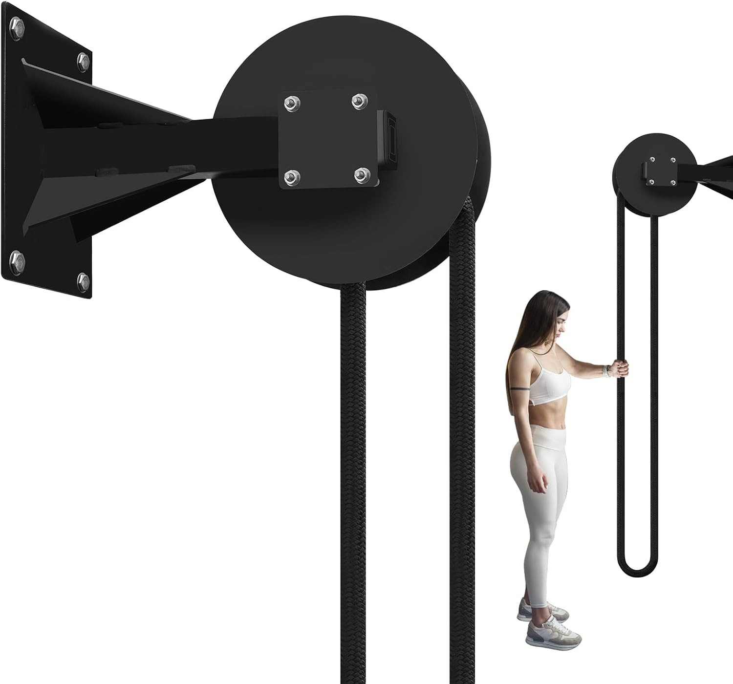 Endless Rope Trainer, Adjustable Resistance Pulley System, 30kg Max Resistance,