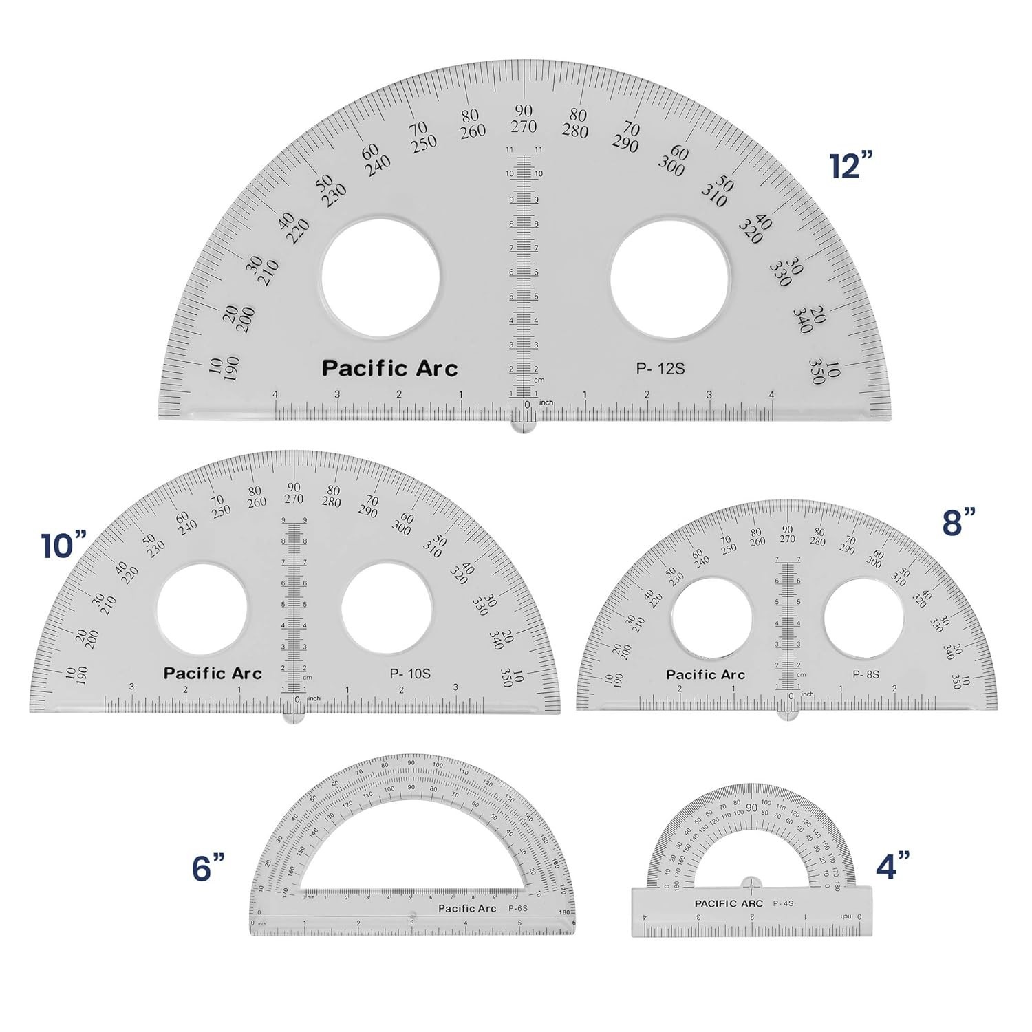 Clear 4-inch Acrylic Protractor & Ruler for Precision Measurement