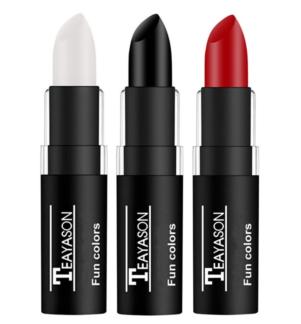 Go Ho 3 PCS Makeup Clown White Cream-Blendable White+Black+Red Stick