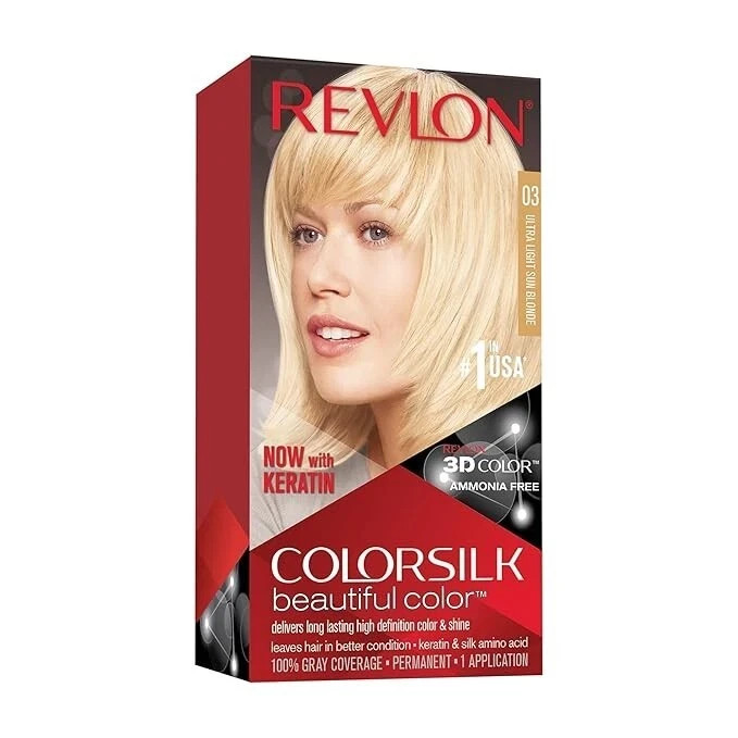 (Pack of 12) -(1 Case) Revlon ColorSilk Hair Color 03 Ultra Light Sun Blonde # 3