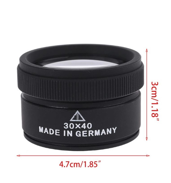 30X x 40mm Magnifier Glass Lens Portable Pocket For Jeweler Coins Stamps