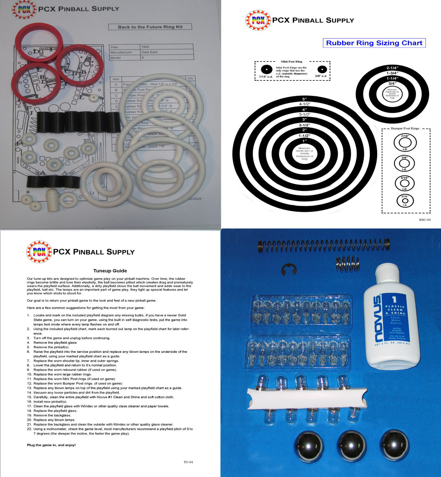 1990 Data East Back to the Future Pinball Tune-up Kit
