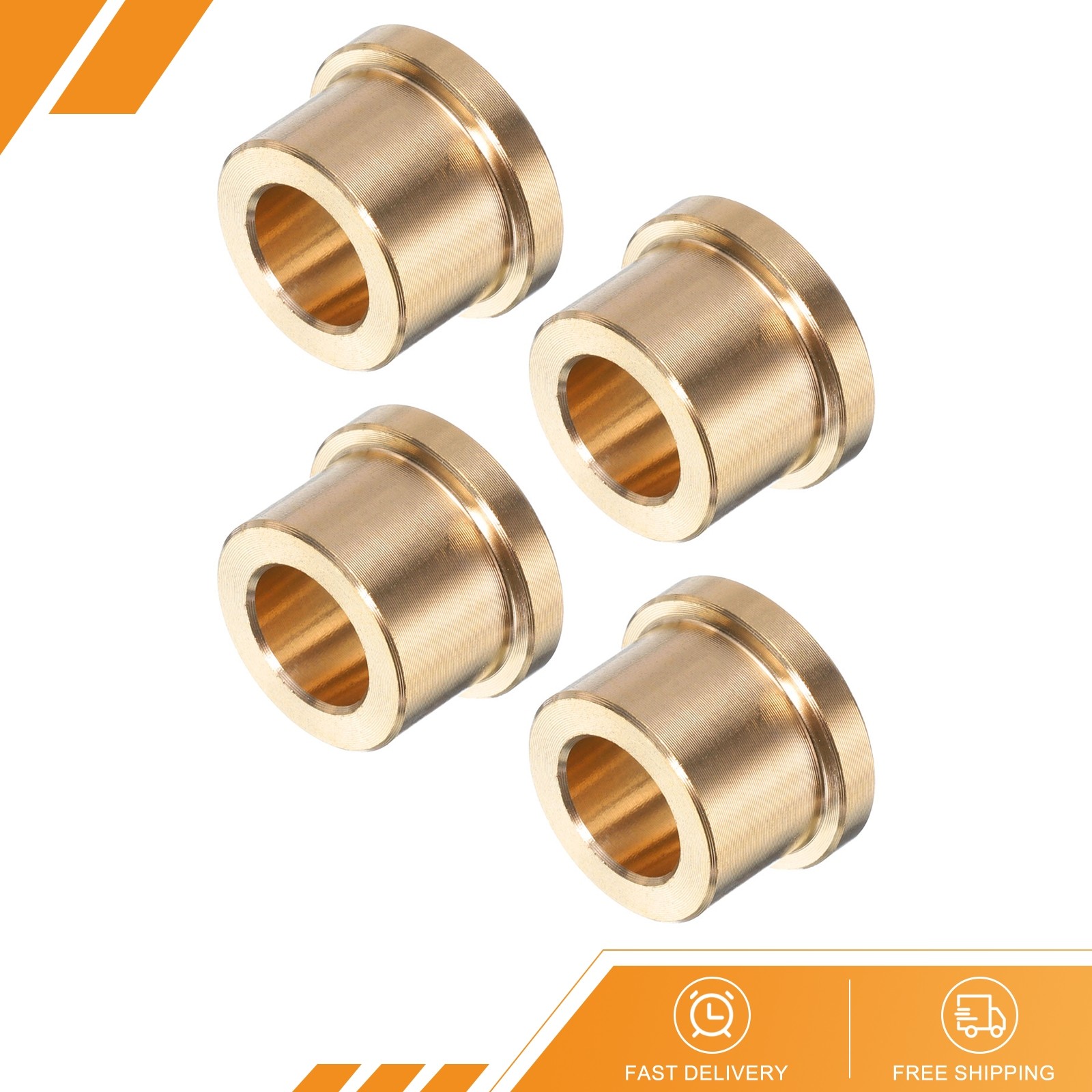 4 Set Flange Sleeve Bearings 3/8" Bore x 5/8" OD x 1/2" Length Brass Bushing