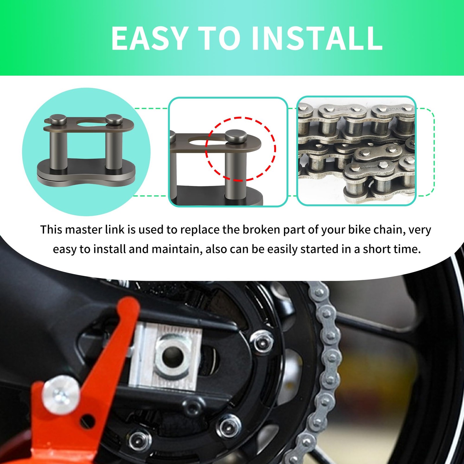 4PCS 420 Chain Master Link Universal Connector for Motorcycle Bike Chains
