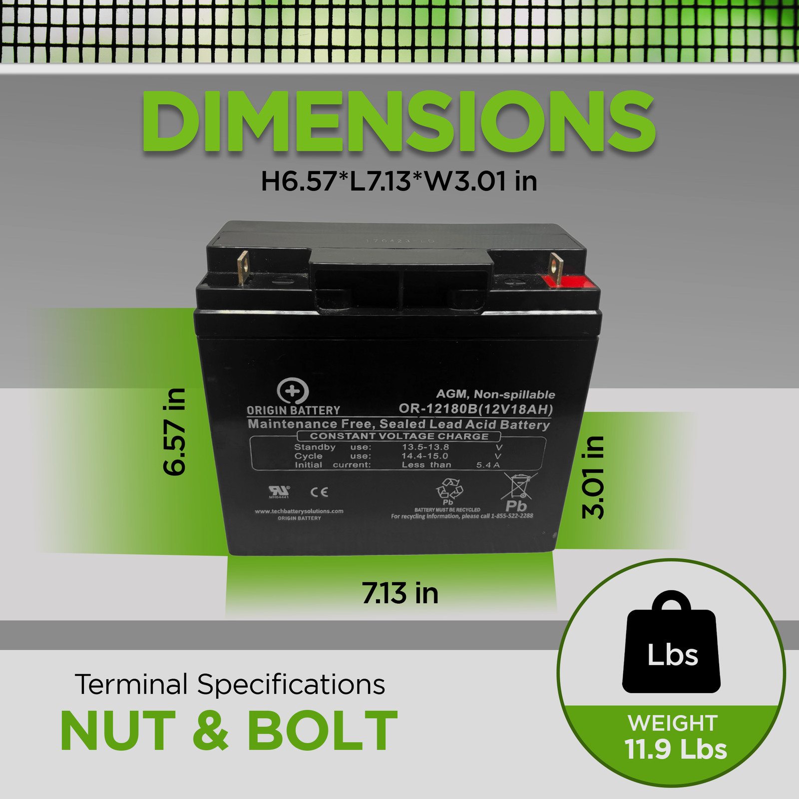 Wheelcare SuperLight Battery Replacement Kit - 2 Pack 12V 18AH Deep Cycle