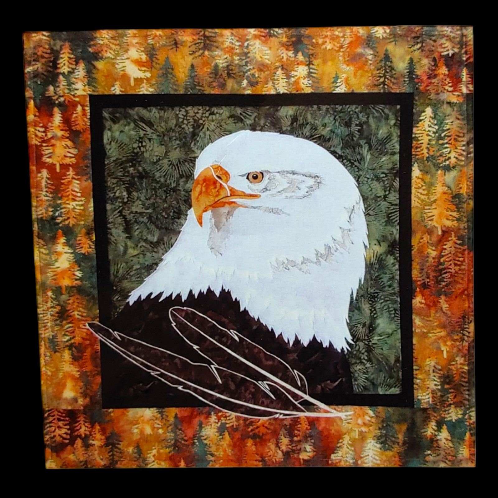 American Bald Eagle Applique Quilt Pattern - 27x27 Rustic Lodge Shania Sunga