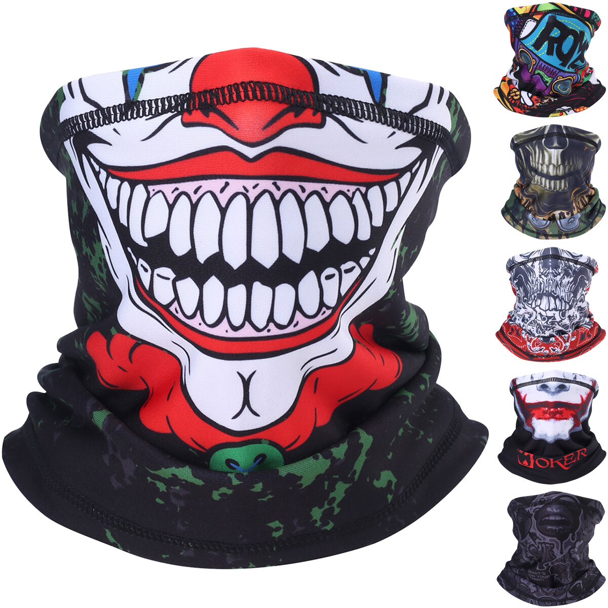 3D Print Winter Fleece Neck Warmer Gaiter Halloween Ski Face Mask Bandana Scarf