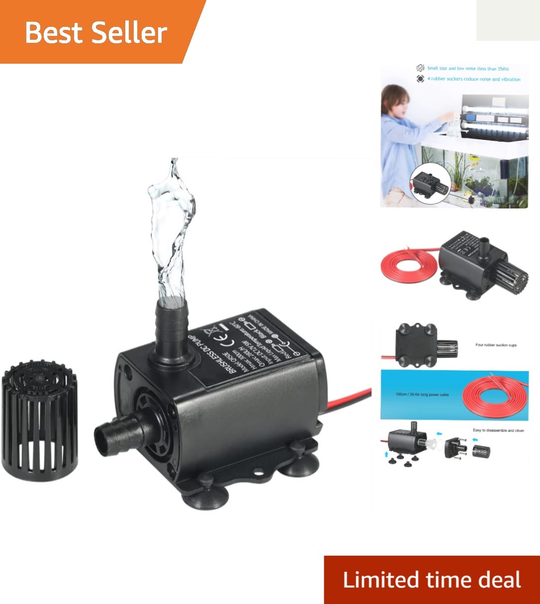 Versatile Mini Water Pump DC 12V - Ideal for Aquariums, Ponds & Cooling Systems