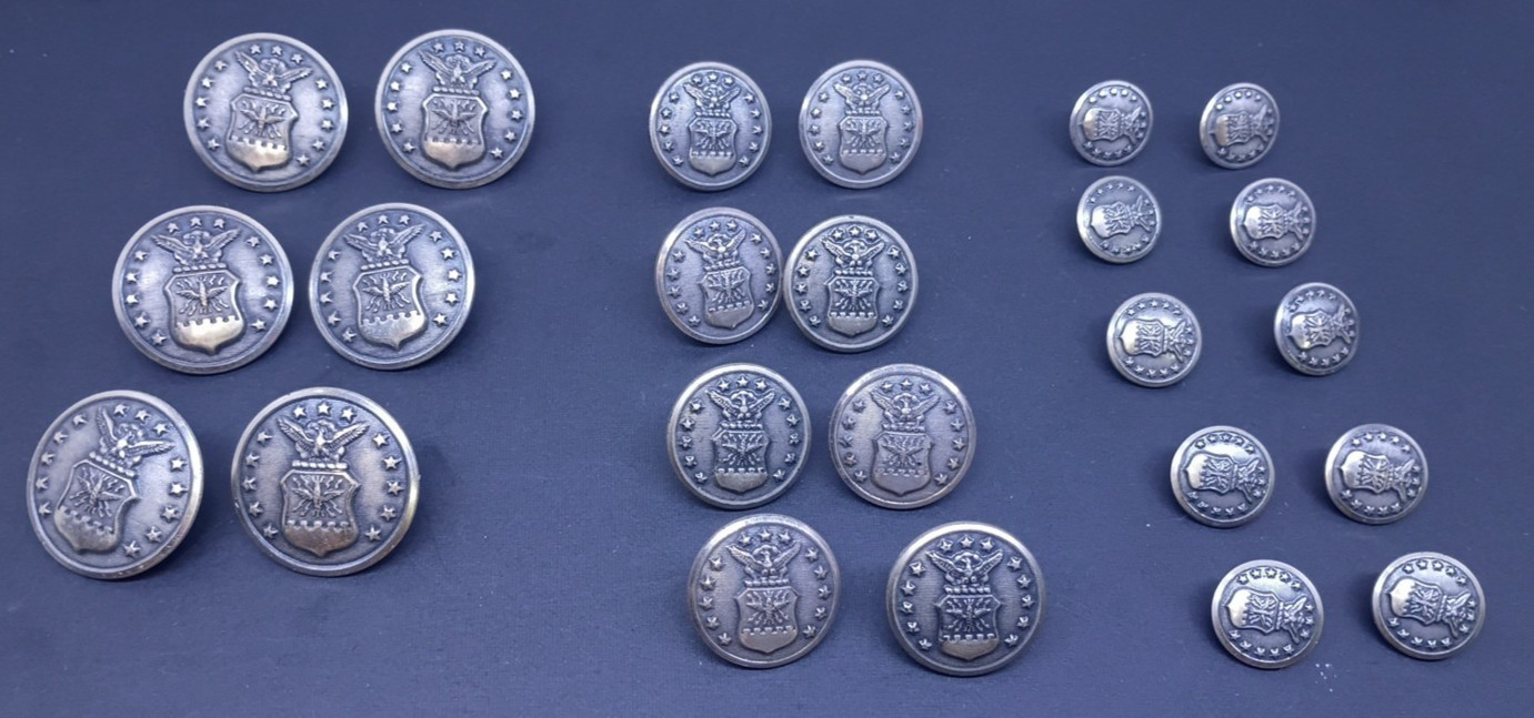 USAF Military Uniform Buttons Lot of 24 Scoville MFG Vintage