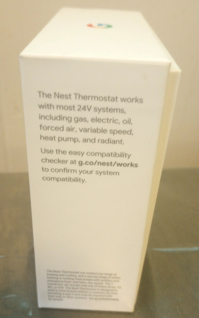 Google Nest Smart Thermostat Model G4CVZ White Wifi App Programmable Pre-owned