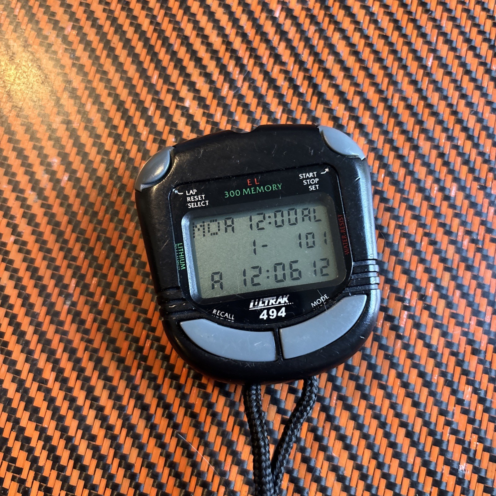 Ultrak 494 - 300 Dual Split Memory Stopwatch with Electro Luminescent Display