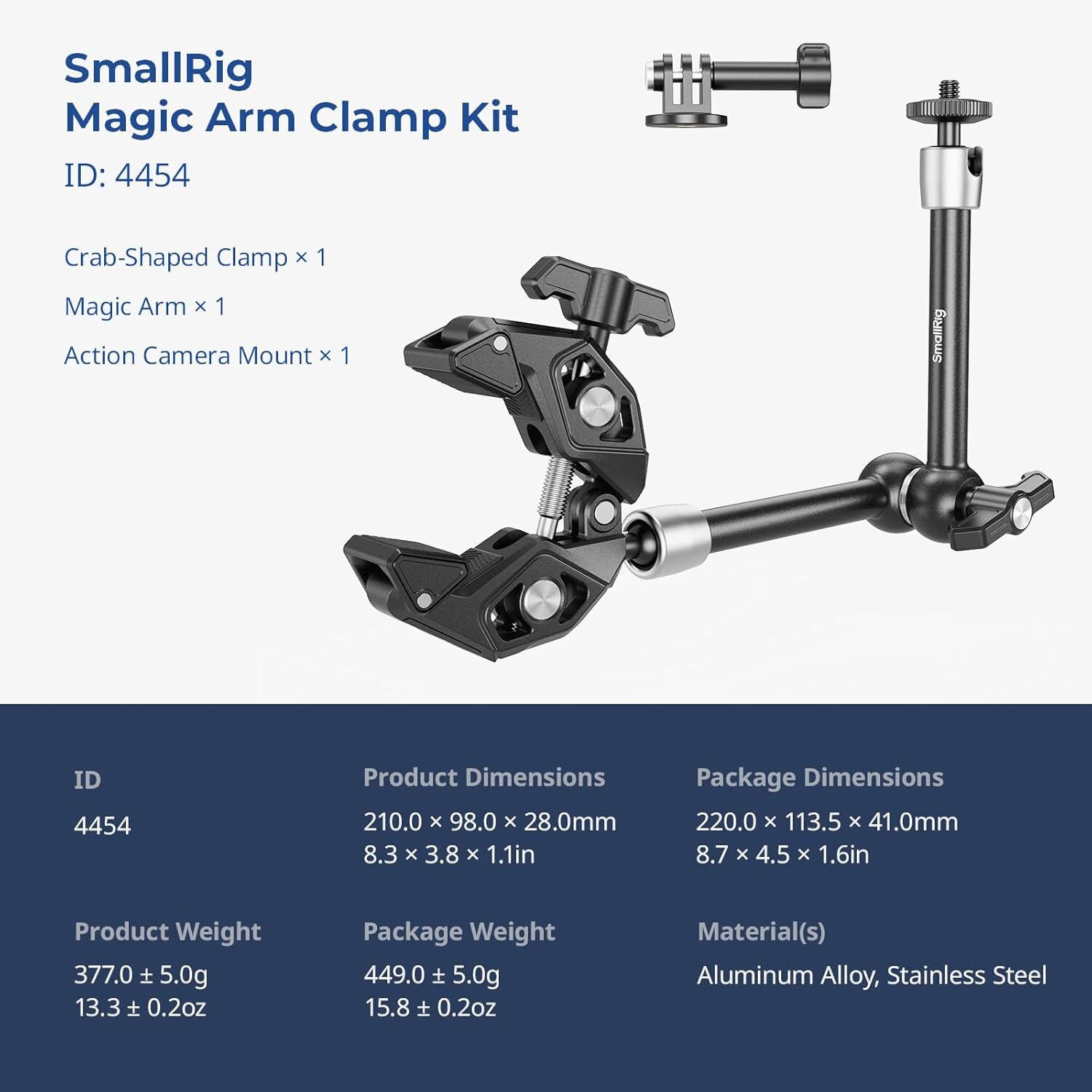 SmallRig Crab-Shaped Clamp with Magic Arm 4454
