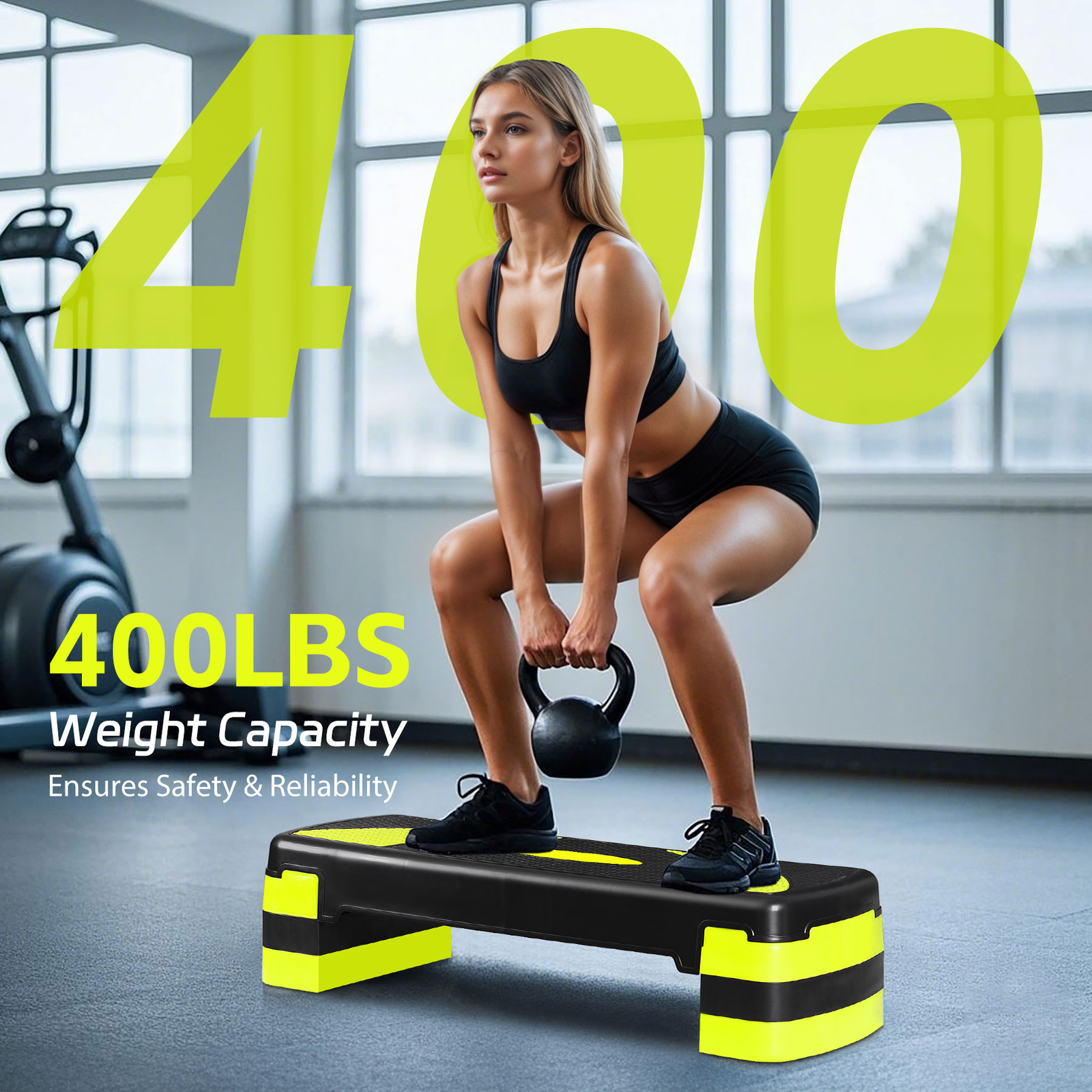 31" Adjustable Exercise Workout Aerobic Stepper Step Platform Trainer 3-Level