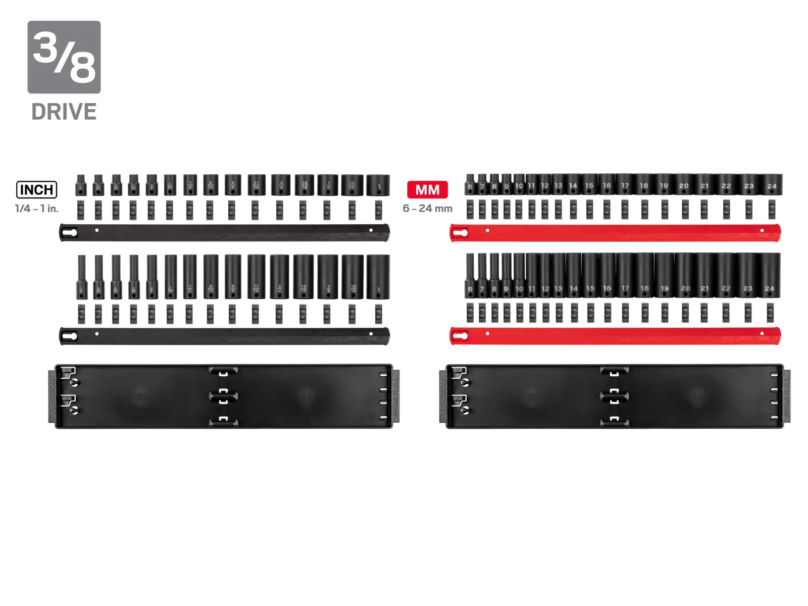 1/4, 3/8, 1/2 Inch Drive 6-Point Impact Socket Set , 230-Pc. Tekton SID99200