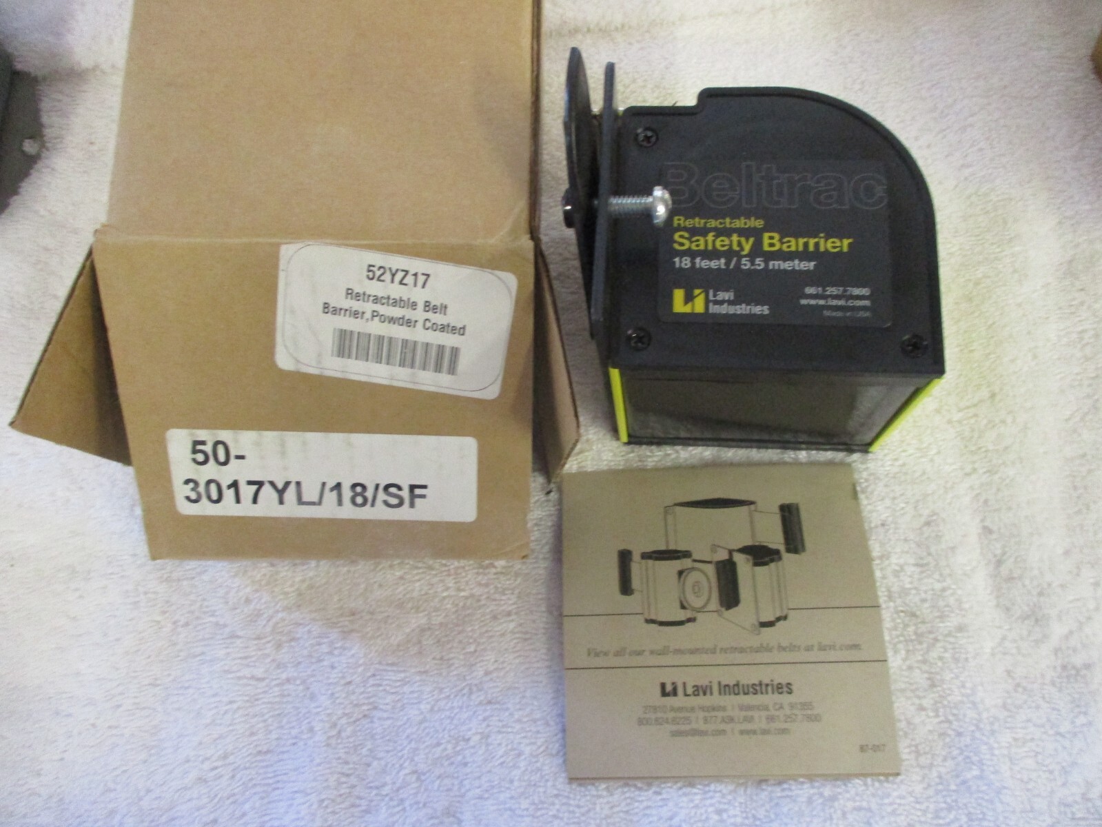 NIB Lavi Industries Beltrac Retractable Safety Belt Barrier    50-3017YL/18/SF