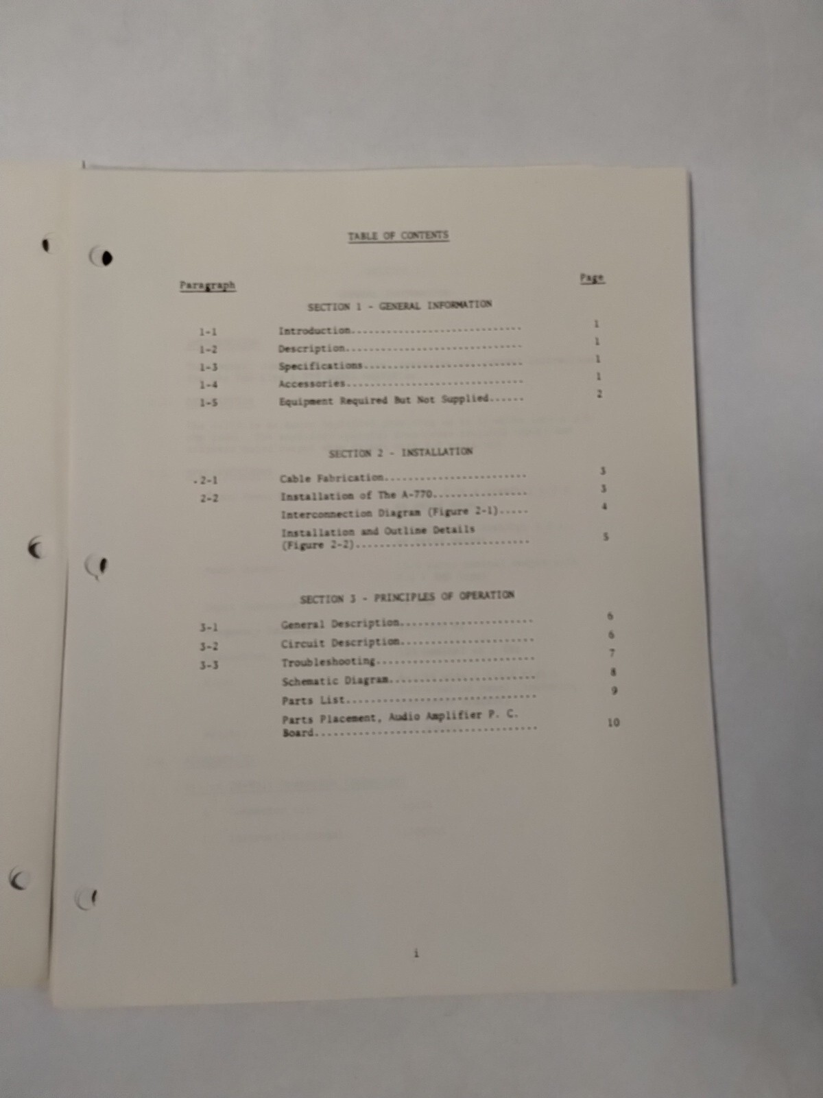 Edo-Aire A-770 Audio Amplifier Instruction Manual-Copy