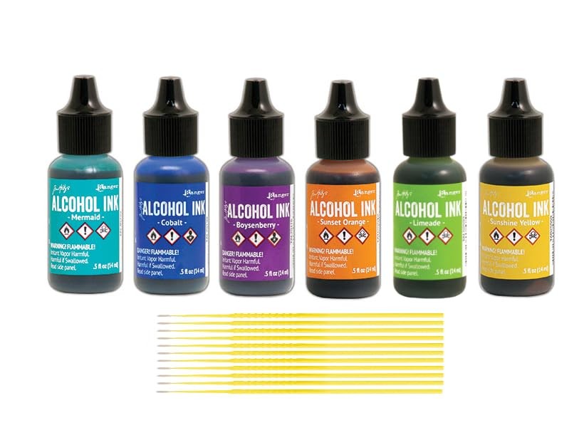 Ranger Tim Holtz Alcohol Inks Bundles - 6 Bottles of Tim Holtz Alcohol Inks with