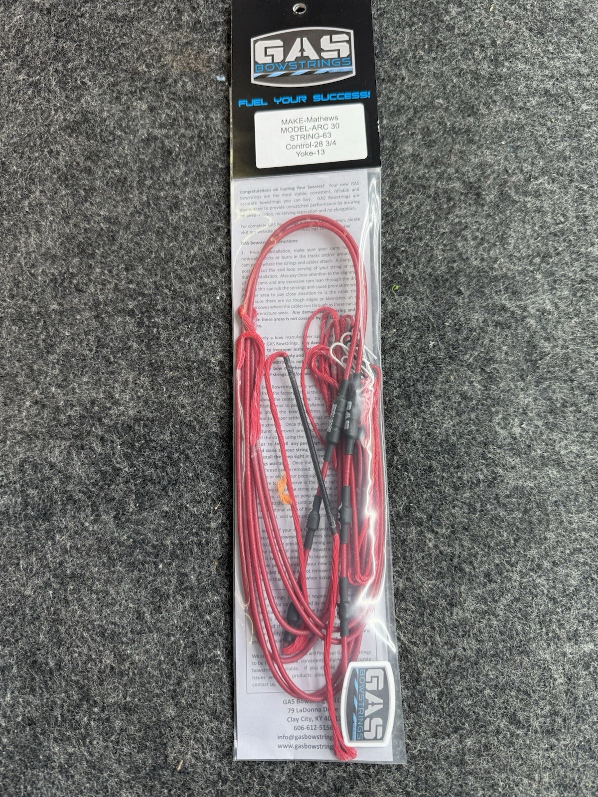 Mathew’s ARC 30 Gas High Octane String And Cable Set In Red