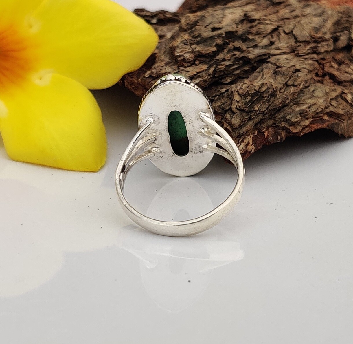 Green Copper Turquoise Ring 925 Sterling Silver Some Size Available MO1817