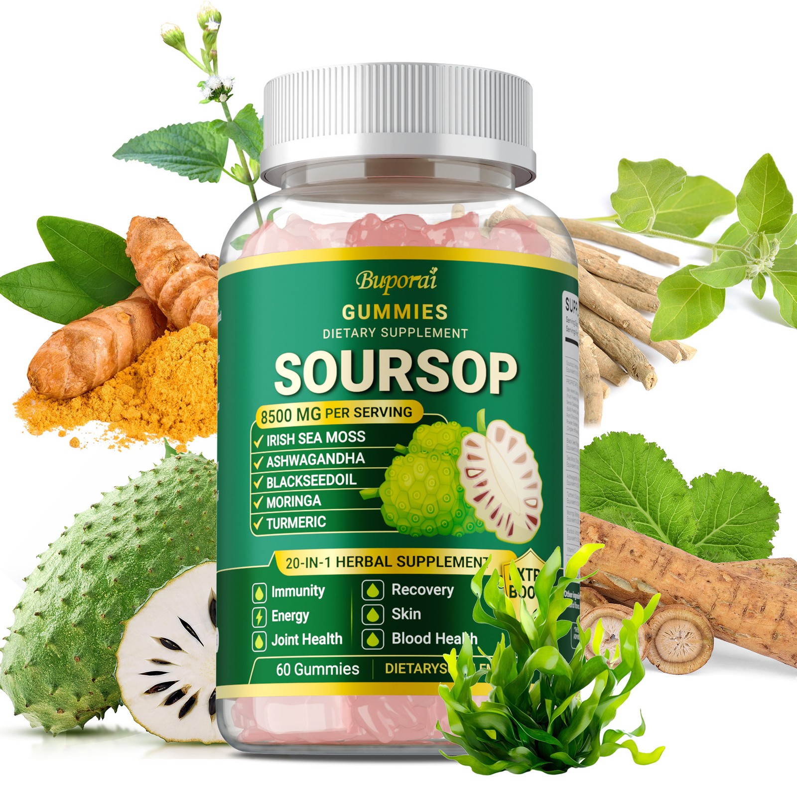 Soursop 60pcs - Digestion and Cell Health, Antioxidant, Promotes Immune