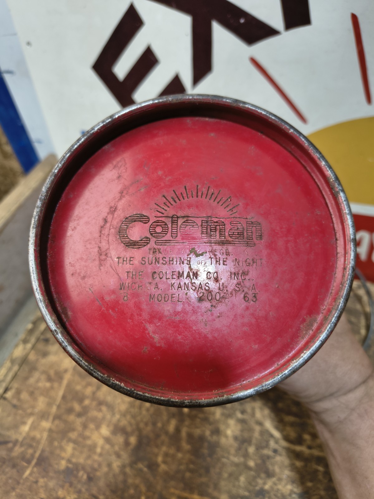 Coleman 1966 Lantern Red 200A with Globe Camping Dated 8/66 Tested Works