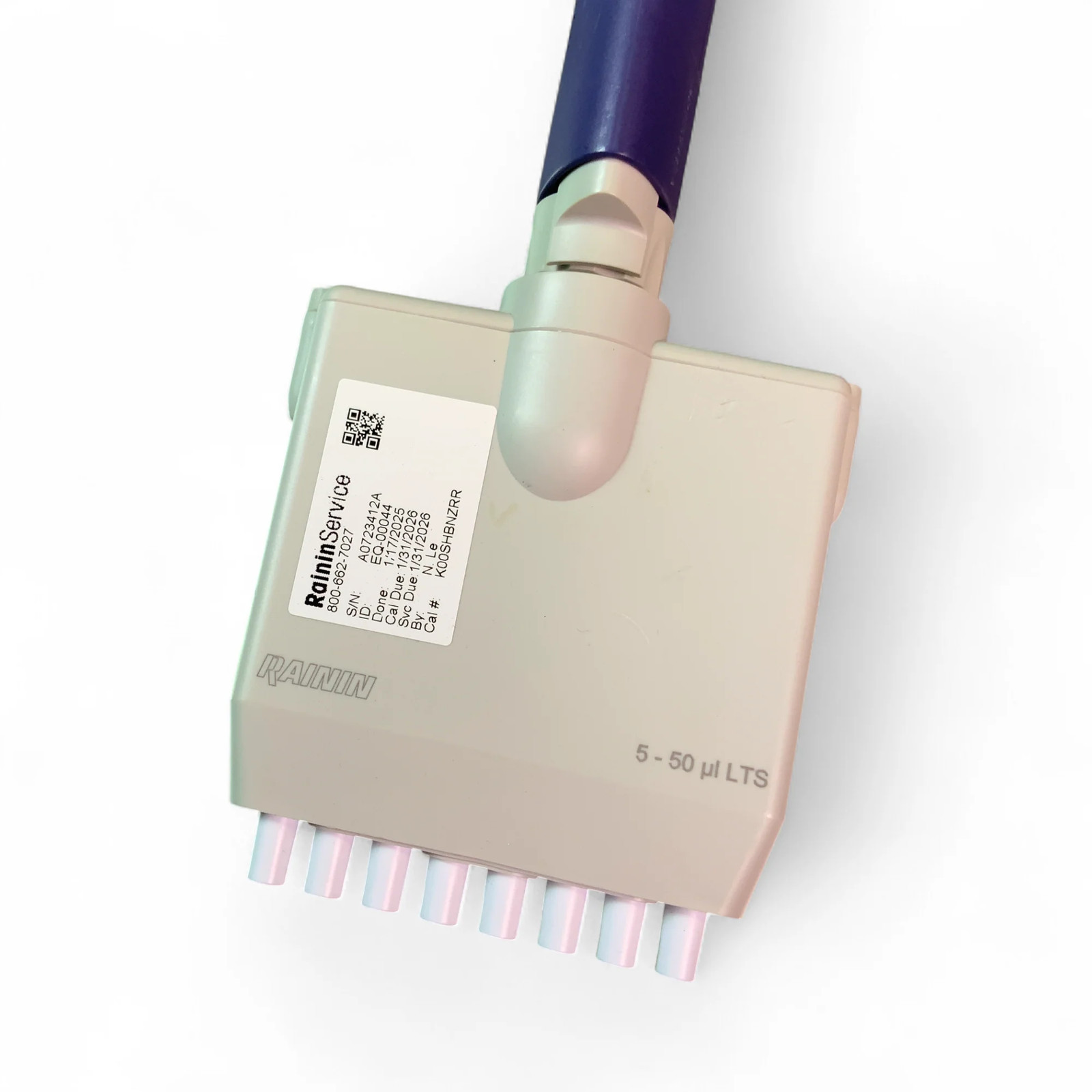 Rainin Pipet-Lite LTS 8 Channel Manual Pipette L50 5-50 µL CALIBRATED W WARRANTY