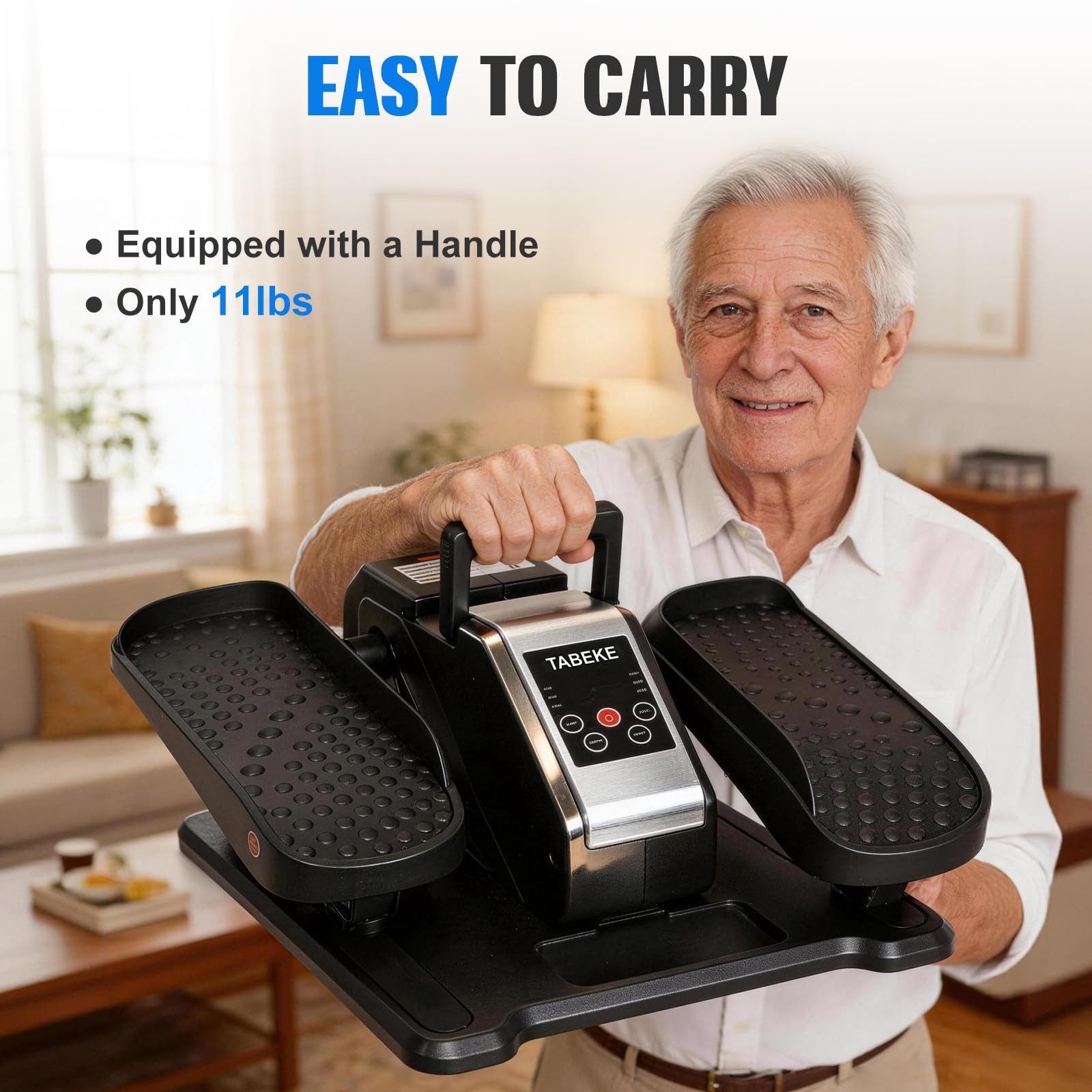 Under Desk Electric Elliptical Machine 12 Speed Leg Exerciser with Remote Con...
