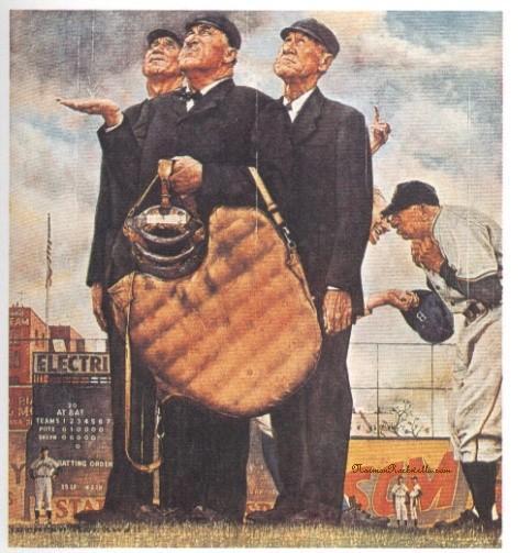 Norman Rockwell Baseball print "UMPIRES" / "BOTTOM OF THE SIXTH" 8x10" or 11x15"