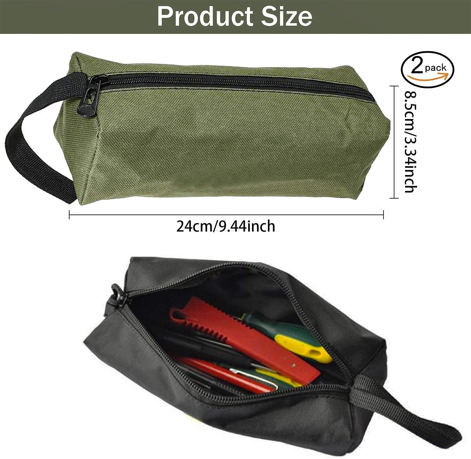 Tool Pouch Bag 2 Pcs Canvas Tool Pouch,Multi-Purpose Tool Bags, Multi-Purpose...