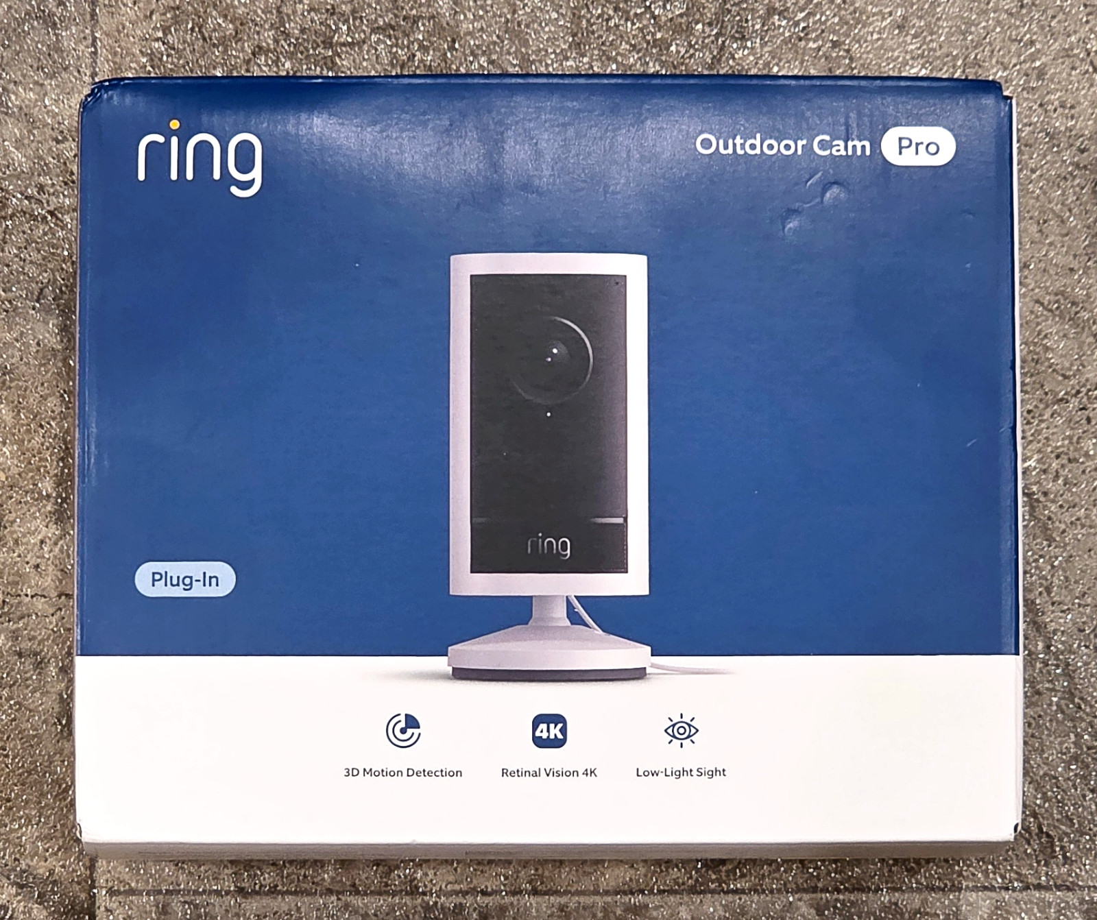 Ring Outdoor Cam Pro Retinal 4K Plug-in Camera 10x Zoom, White ,New+Sealed