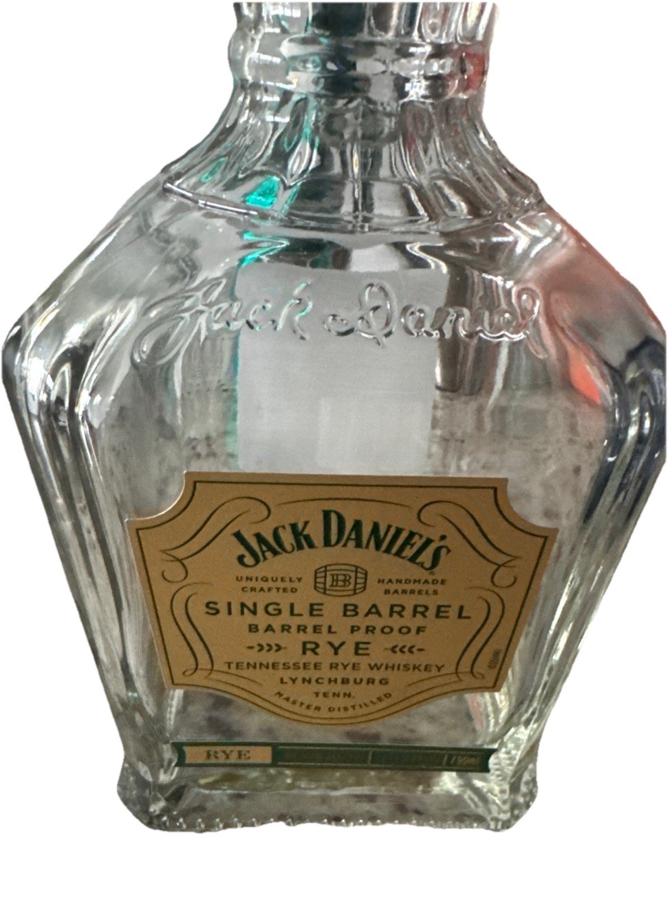 Jack Daniels whiskey empty bottle 2023  137.1 Barrel Proof Rye Unrinsed 750ml
