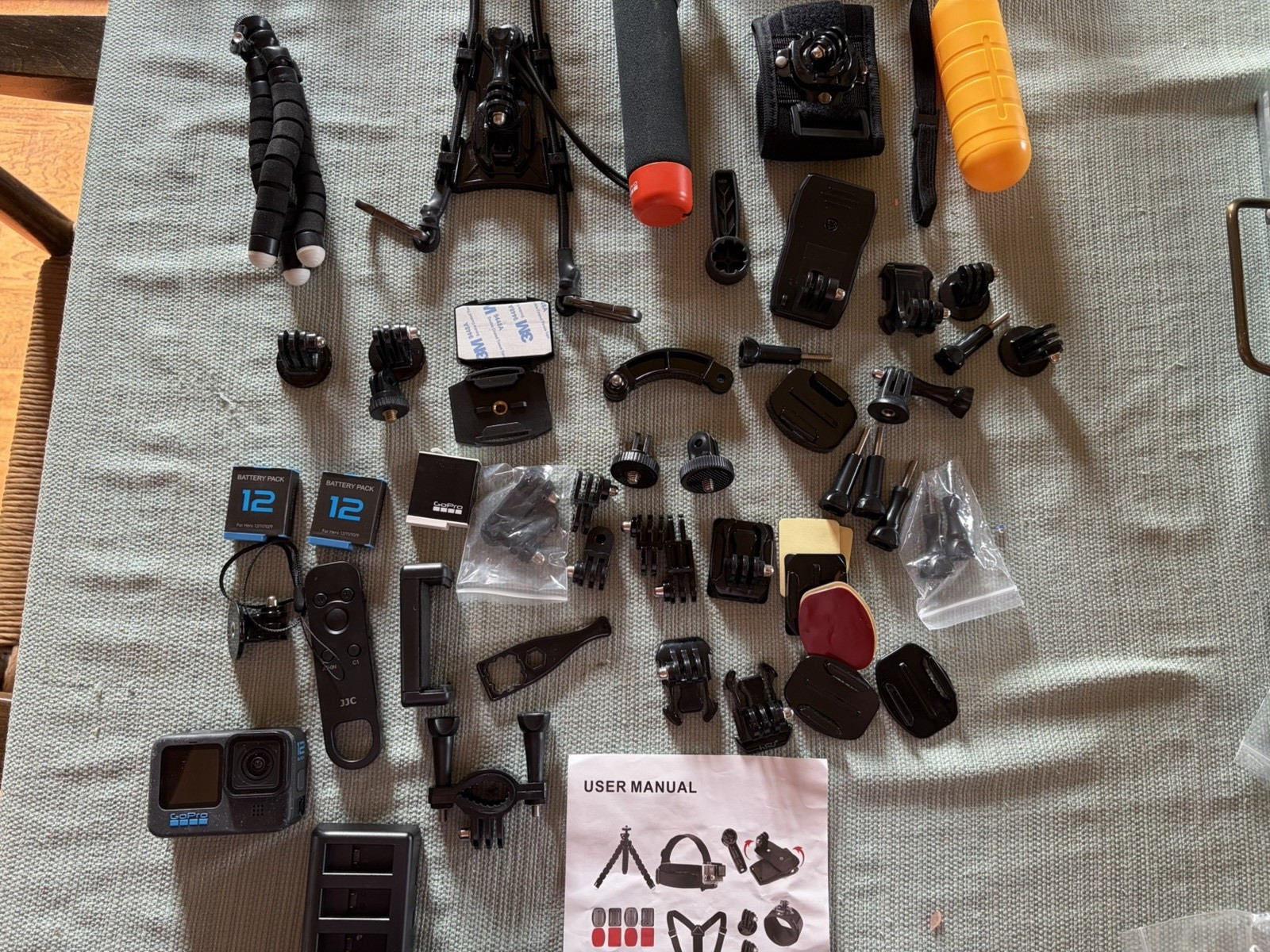 GoPro HERO12 Black Bundle w/ Mounts, Straps, Charger, 128GB microSD