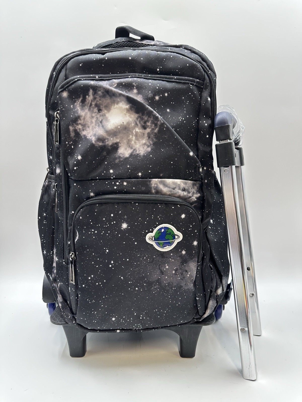 GLOOMALL Starry Sky Kids Trolley Rolling Backpack Primary School Bookbag