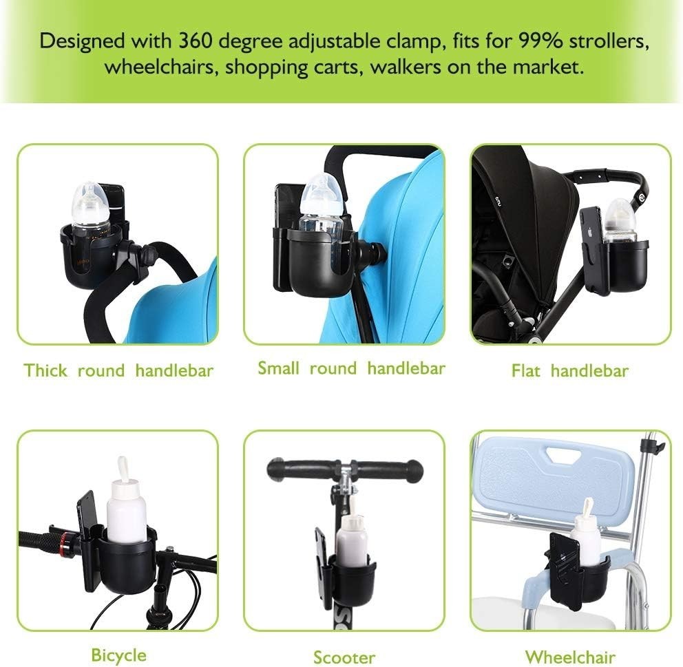 2-in-1 Stroller Cup & Phone Holder - Universal Fit for All Adventures