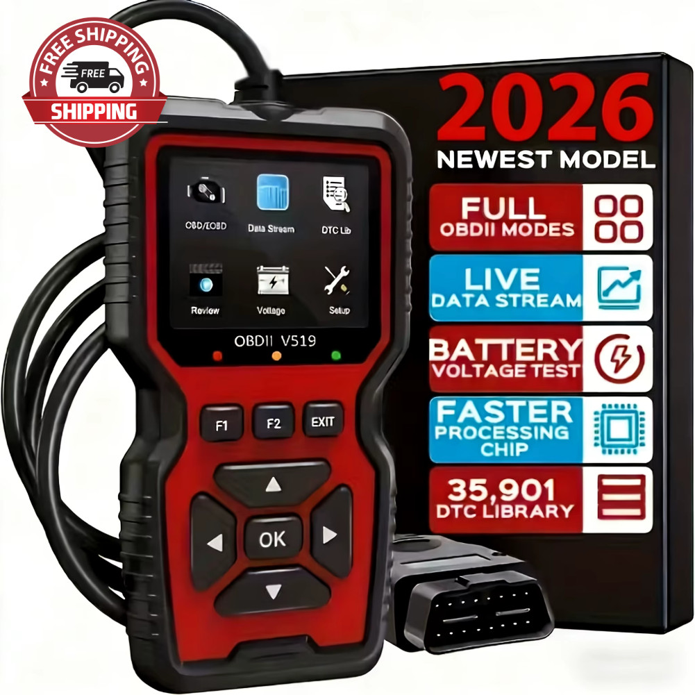 Professional OBD2 V519 Scanner - 2026 Upgraded OBDII + CAN Code Reader US