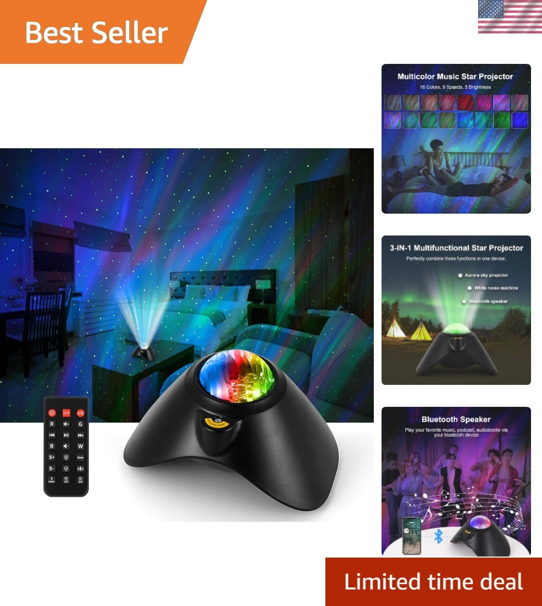 Galaxy Projector, Northern Galaxy Light Aurora, Star Projector with Timer and...