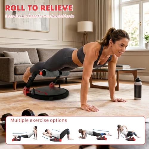 Sit Up Exercise Equipment with 4 Adjustable Resistance Levels, Flat Backrest
