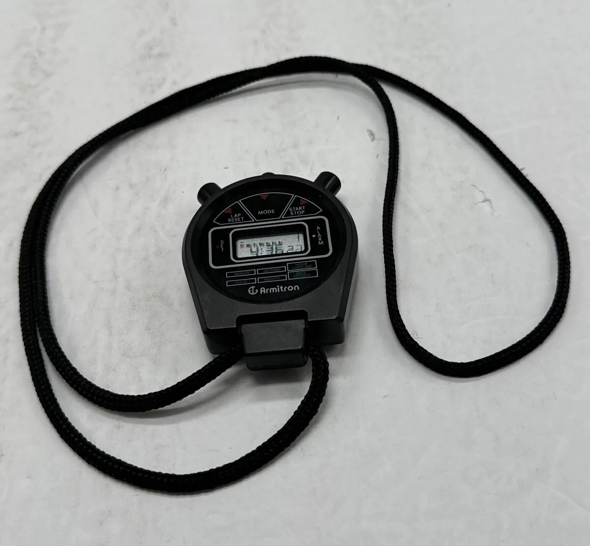 Armitron Date Lap Stopwatch Stop Watch Clock Alarm NEW BATTERY