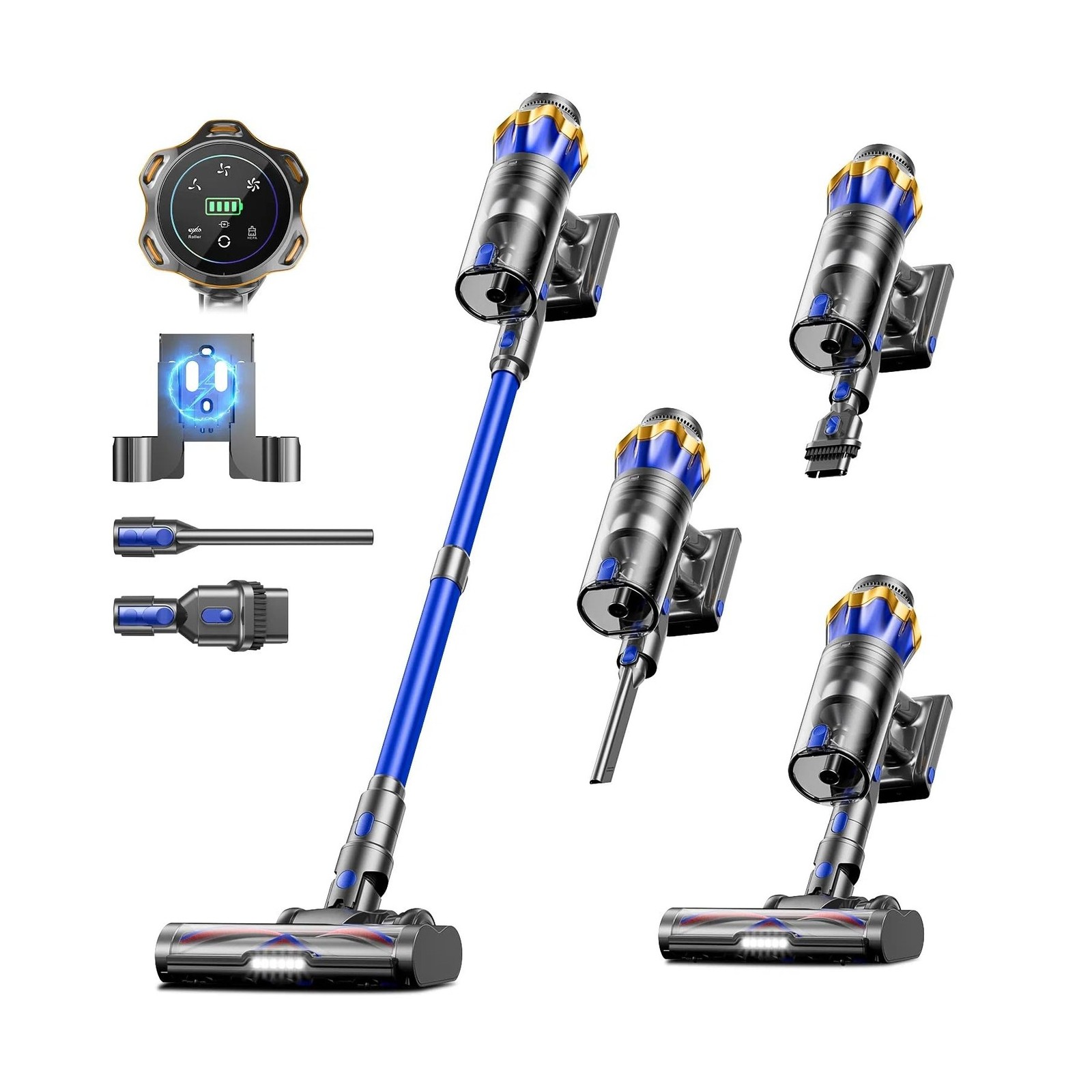 Cordless Vacuum Cleaner, Upgraded 650W 55KPA 70Mins Cordless Stick Vacuum Cle...