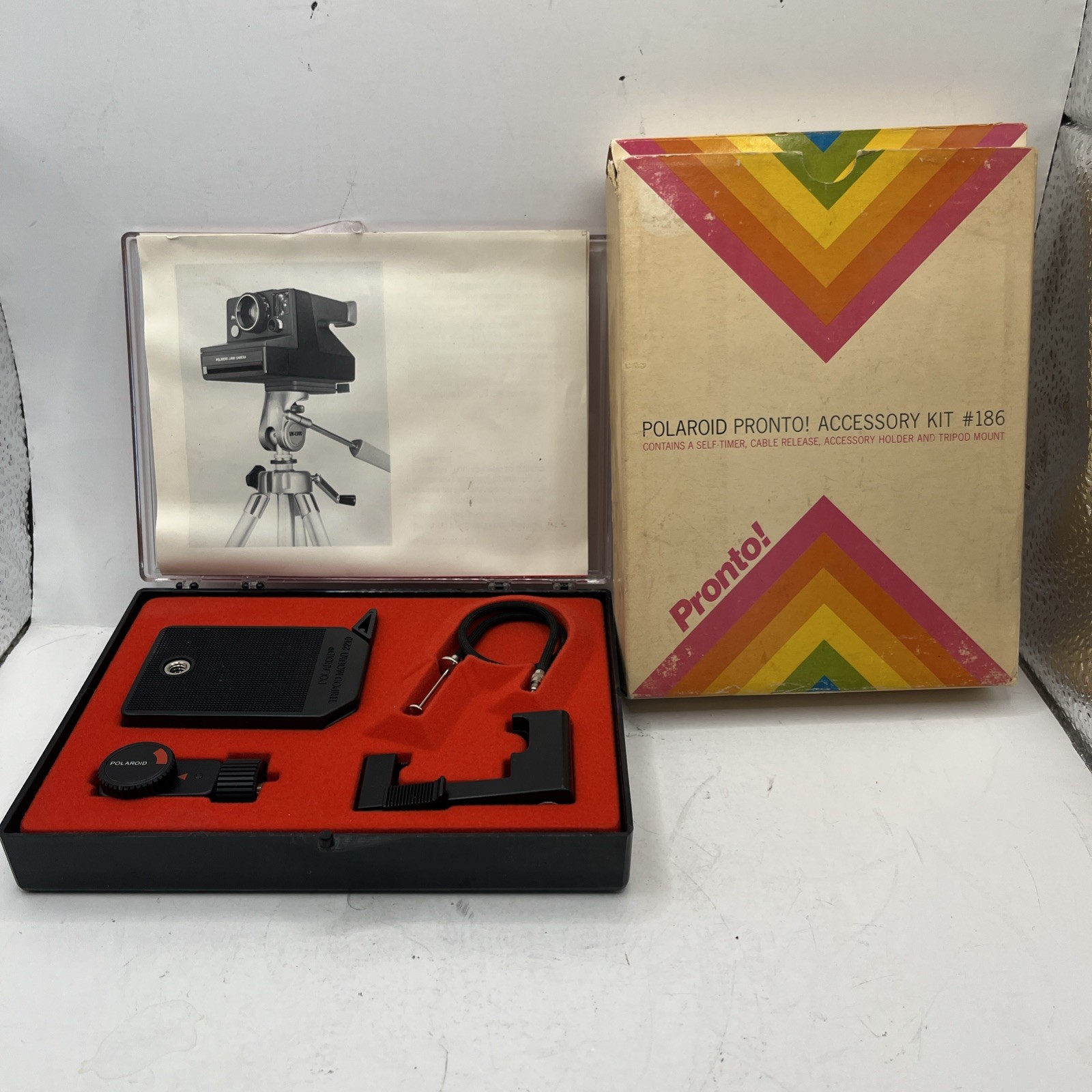 Polaroid Pronto! Accessory Kit #186 new in box self timer, cable release, holder