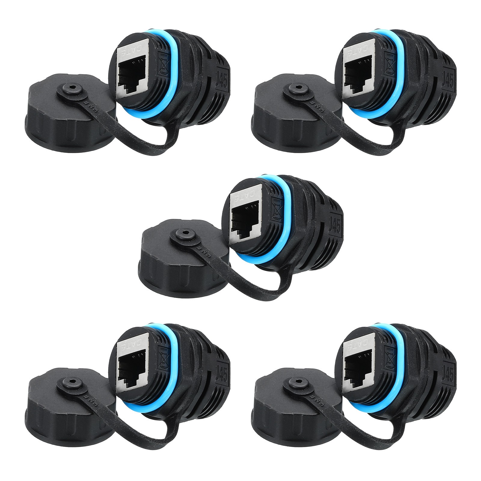5Pack RJ45 Panel Mount Coupler Bulkhead Ethernet LAN Pass Through Connector