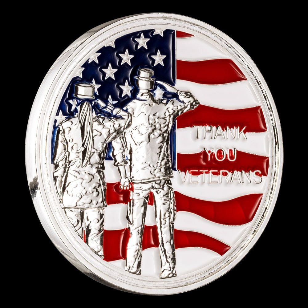 Thank You Veterans Silver Challenge Coin